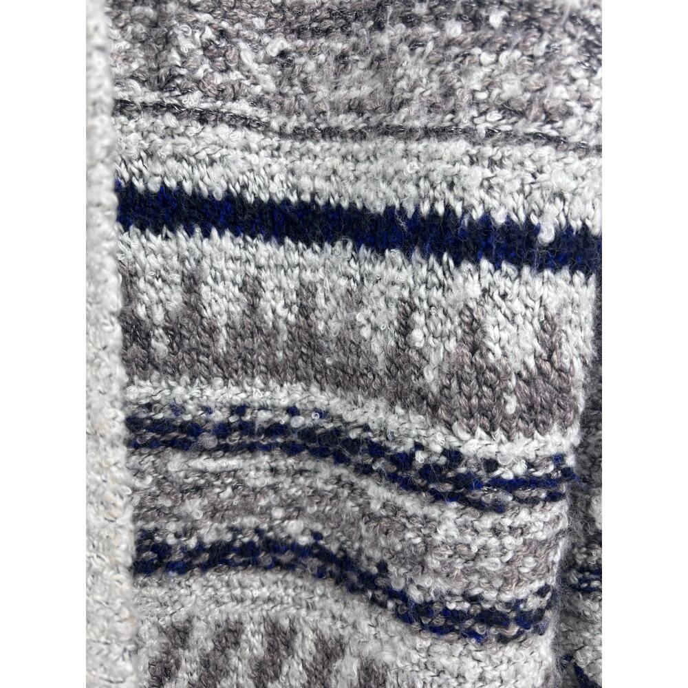 Lucky Brand Gray Blue Silver Hooded Knit Cardigan Sweater Coat Small - Picture 5 of 11
